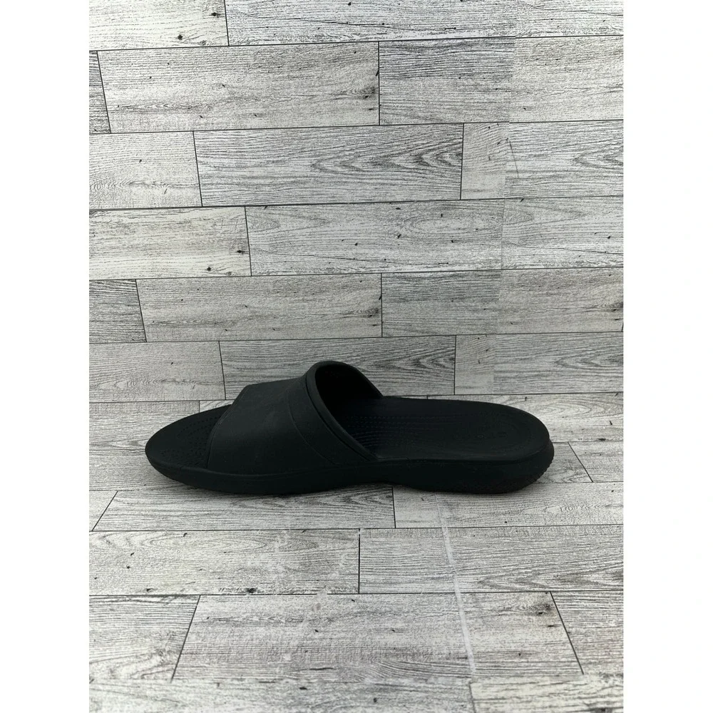 Crocs Mellow Recovery Slides Mens Size 11 Black Slip‎ On Comfort Sandals 208392